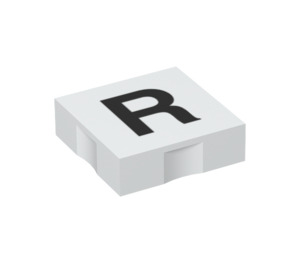 LEGO Duplo Tegel 2 x 2 met Kant Indents met "R" (6309 / 48548)