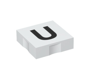 LEGO Duplo Fliese 2 x 2 mit Seite Indents mit "U" (6309 / 48558)