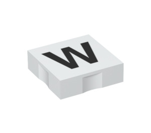 LEGO Duplo Tegel 2 x 2 met Kant Indents met "W" (6309 / 48564)
