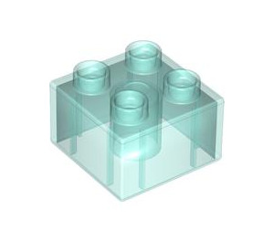 LEGO Duplo Transparant Lichtblauw Steen 2 x 2 (3437 / 89461)