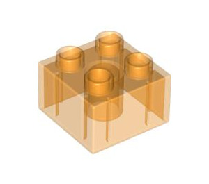 LEGO Duplo Transparant oranje Steen 2 x 2 (3437 / 89461)