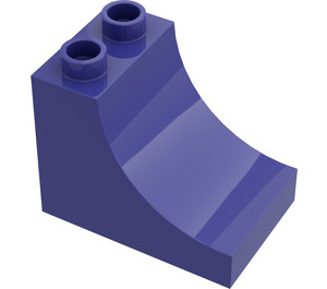 LEGO Duplo Paars (Violet) Steen 2 x 3 x 2 met Gebogen Ramp (2301)