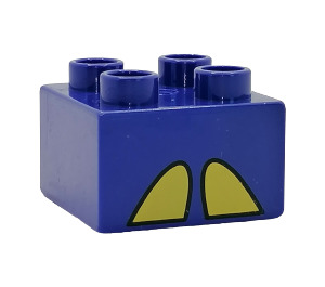 LEGO Duplo Paars (Violet) Steen 2 x 2 met Geel arches (3437 / 31460)