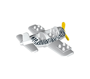LEGO Duplo White Airplane with Zebra Stripes (62780)