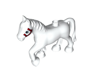 LEGO Duplo White Horse with Red Bridle (1376 / 25221)
