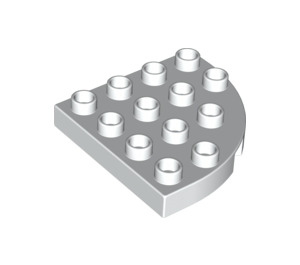 LEGO Duplo Weiß Platte 4 x 4 mit Runden Ecke (98218)