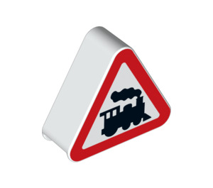 LEGO Duplo blanc Sign Triangle avec Train sign (13255 / 49306)