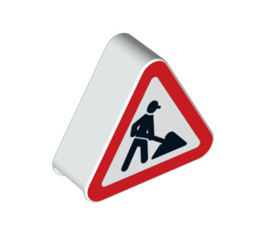 LEGO Duplo blanc Sign Triangle avec Workman sign (13039 / 47727)