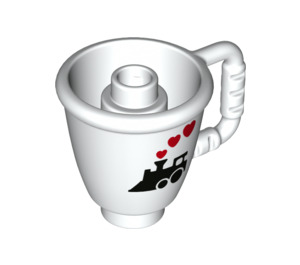 LEGO Duplo blanc Tea Cup avec Manipuler avec Train et Cœur steam (27383 / 38489)