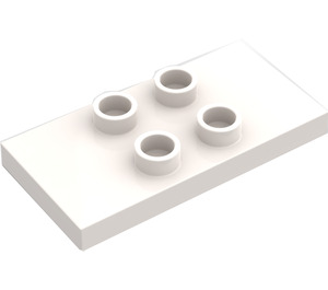 LEGO Duplo blanc Tuile 2 x 4 x 0.33 avec 4 Centre Goujons (Mince) (4121)