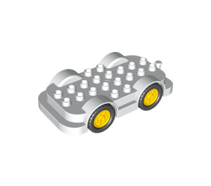 LEGO Duplo blanc Wheelbase 4 x 8 avec Jaune roues (15319 / 24911)