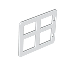 LEGO Duplo Weiß Fenster 4 x 3 mit Bars mit unterschiedlich großen Scheiben (2206)