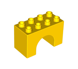 LEGO Duplo Geel Boog Steen 2 x 4 x 2 (11198)