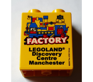 LEGO Duplo Jaune Brique 1 x 2 x 2 avec factory legoland discovery centre Manchester 2018 avec tube inférieur (15847)