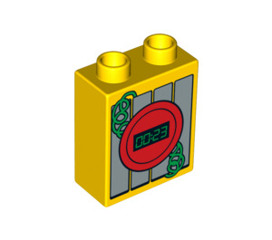 LEGO Duplo Yellow Brick 1 x 2 x 2 with Time Bomb without Bottom Tube (4066 / 95430)
