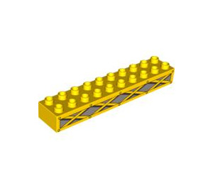 LEGO Duplo Yellow Brick 2 x 10 with Lattice cutout fence (2291 / 60825)