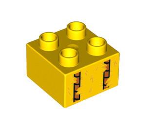 LEGO Duplo Jaune Brique 2 x 2 avec bamboo (3437 / 37170)