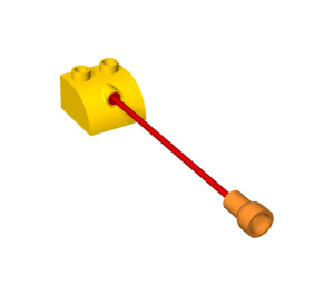 LEGO Duplo Gelb Backstein 2 x 2 mit Gerundet Kante und Schwanz (44198 / 44200)