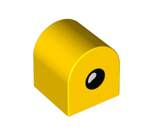 LEGO Duplo Jaune Brique 2 x 2 x 2 avec Haut incurvé avec Eye Open / fermé sur Opposite Côté (3664 / 67317)