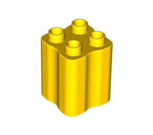 LEGO Duplo Gelb Backstein 2 x 2 x 2 mit Wellig Sides (31061)