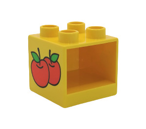 LEGO Duplo Yellow Duplo Drawer 2 x 2 x 28.8 with Apples (4890)