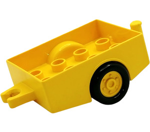 LEGO Duplo Yellow Vehicle Trailer with hitch ends and yellow rims (6505)