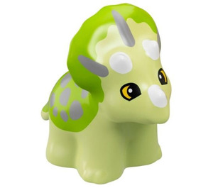 LEGO Duplo Vert jaunâtre Triceratops De bébé avec grise et Green (78307)