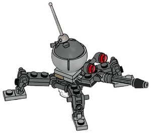 LEGO Dwarf Spider Droid with Dark Stone Gray Dome and Black Blaster Minifigure