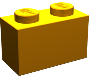 LEGO Earth Orange Brick 1 x 2 with Bottom Tube (3004 / 93792)