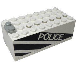 LEGO Electric 9V Accu Doos 4 x 8 x 2.333 Cover met "Politie" (4760)