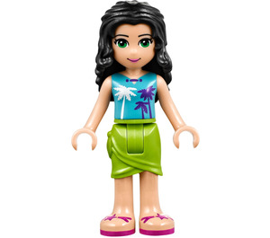 LEGO Emma Blauw Top met Palm Trees en Lime Skirt minifiguur