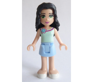 LEGO Emma with Bright Light Blue Skirt & Flower Vest Top Minifigure