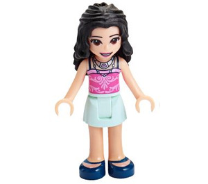 LEGO Emma med Rosa Swirl Topp och Ljus Aqua Kjol Minifigur