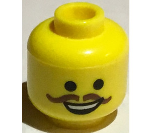 LEGO Emmet Head With Brown Moustache (Recessed Solid Stud) (3626)