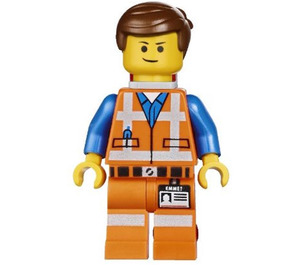 LEGO Emmet - Lopsided Closed Mouth Smile und Platte auf Bein Minifigur