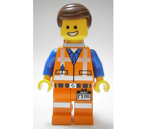 LEGO Emmet mit Rucksack Minifigur und Platte am Bein