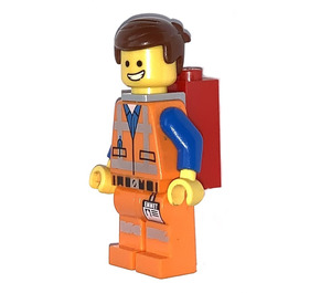 LEGO Emmet mit Rucksack Minifigur ohne Platte am Bein