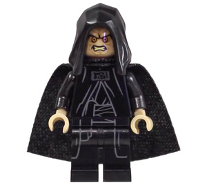 LEGO Emperor Palpatine mit Beige Kopf, Stretchy Umhang und Open Unterseite Kapuze (Schwarz Pupils) Minifigur