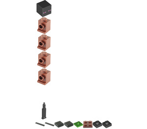 LEGO Enderman s Světle zelená a Reddish Hnědá Box Minifigurka