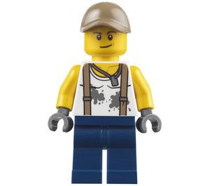 LEGO Engineer met Dirt Stained Wit Shirt minifiguur