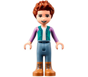 LEGO Ethan s Turquoise a Fialová Mikina s kapucí a Hnědá Boots Minifigurka