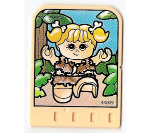 LEGO Explore Story Builder Meet the Dinosaur story card with caveman girl with bones in hair pattern (44009)