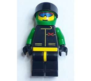 LEGO Extreme Team Racer med Grøn Hjelm med Flames Mønster Minifigur