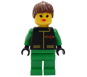 LEGO Extreme Team Woman with Green Legs and Brown Ponytail Minifigure