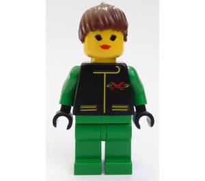 LEGO Extreme Team Woman with Green Legs and Brown Ponytail Minifigure