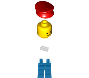 LEGO Exxon Fuel Tank Operator met Torso Sticker minifiguur