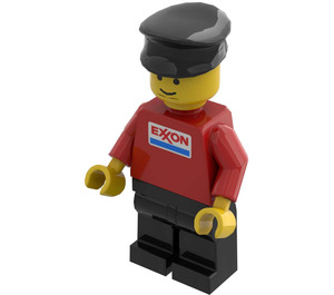 LEGO Exxon Town med Sort Ben og Sort Hat Minifigur