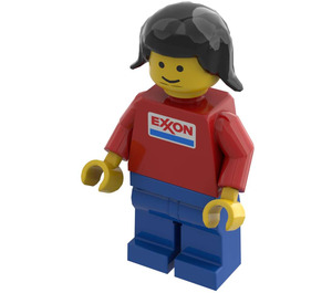 LEGO Exxon town met Blauw Poten en Zwart pigtails minifiguur
