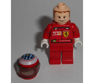 LEGO F1 Ferrari R. Barrichello met Helm en Torso Stickers minifiguur
