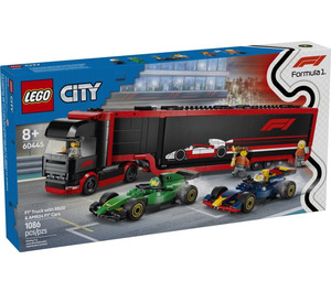 LEGO F1 Truck with RB20 & AMR24 F1 Cars 60445